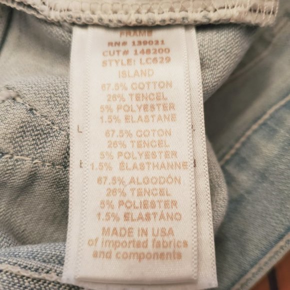 FRAME Denim Le Cutoff Shorts - EUC - Factory Distressed - Light Wash Sz 27 - Picture 9 of 10